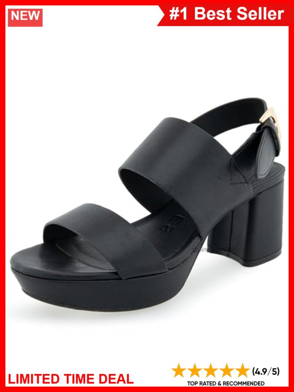 Platform Sandal with Cushioned Insole and Block Heel